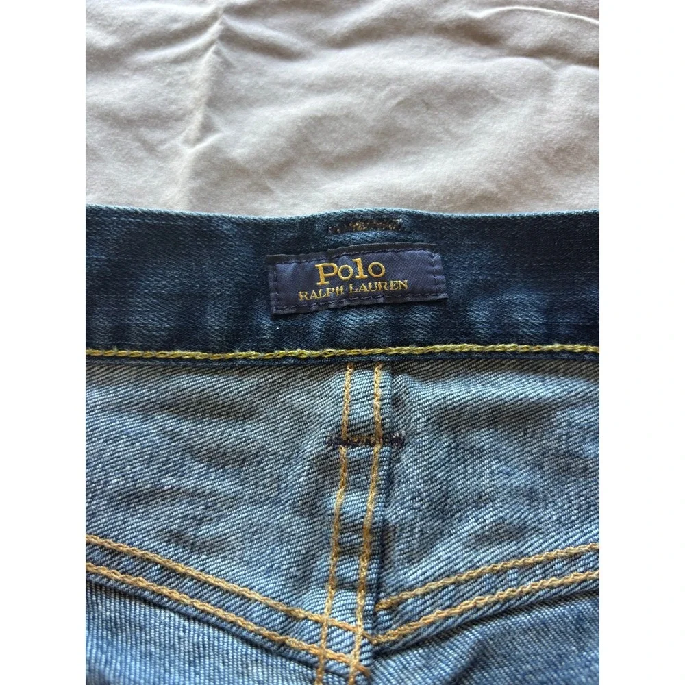Polo Ralph Lauren Mens Straight Leg Jeans Blue Medium Wash 38x32 Stretch Denim